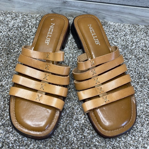 NC Club Survivor Brazilian Leather Sandals Slides Mules 8 - Picture 2 of 12